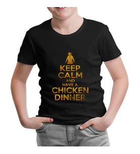 PUBG - Keep Calm Siyah Çocuk Tshirt