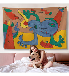Joan Miro Soyut Sanat Duvar Örtüsü-7068