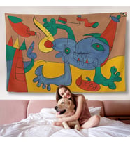 Joan Miro Soyut Sanat Duvar Örtüsü-7068