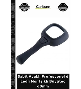 #Büyüteç Sahte Para Kontrol Merceği Sabit Ayaklı Profesyonel 6 Ledli Mor Işıklı Büyüteç 60mm