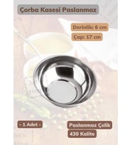 Çorba Kasesi Paslanmaz Kase Yoğurt Kasesi Meyve Kasesi Çelik 17 cm