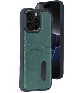 Pilelistore   iPhone 15 Pro Max Kılıf Sara Kartvizitli Deri Kılıf - Koyu Yeşil
