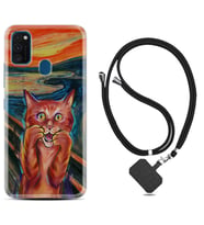 Samsung M21 M22 M23 M30 M31S M32 Kılıf Boyun Askılı Silikon Tablo Cat 1788