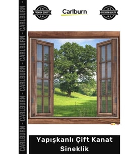 #ÇiftKanat 130x150 cm Pratik Kolay Montaj Pencere Kapı Tül Koruyucu Yapışkanlı Çift Kanat Sineklik