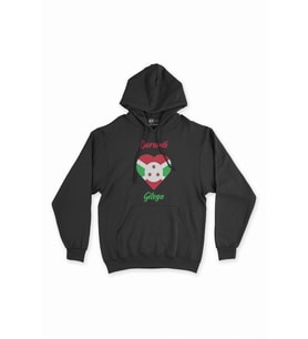 Gitega Burundi Bayraklı Kalpli Siyah Sweatshirt Hoodie