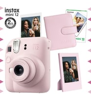 Instax mini 12 Pembe Fotoğraf Makinesi-10'lu Film-Çerçeve ve Kare Albüm Seti