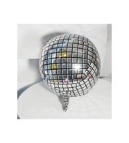 50x50 cm 4D Hologram Baskı Gümüş Renk Disko Topu Balon 1 Adet Yılbaşı retro
