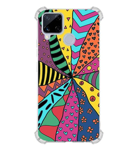 PrintiFy Oppo Realme C15 ile Uyumlu Retro Color 4  Kamera Korumalı Şeffaf  Kılıf