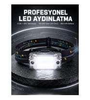 Mey İthalat® Kafa Lambası El Fenerli Kamp Lambası USB Şarjlı Esnek Lamba