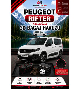 Peugeot Rifter Seperatörsüz.. 2019 - 2026 Araca Özel 3D Bagaj Havuzu