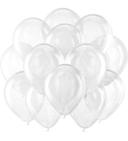 Adet Balon, Doğum Günü Partisi için Balon, Yüksek Kaliteli Kalın Doğal Lateks Balonlar, İç Mekan Balonu- Canlı Renkler (Şeffaf)