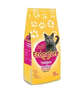 Econature Tavuklu Yetişkin Kedi Maması 15 Kg (Kahverengi)