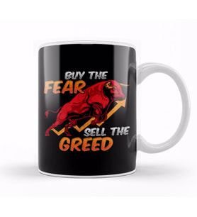 Buy The Fear Sell The Greed Bull Market Investing Kupa Bardak Porselen