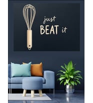 Çırpıcı Just Beat İt Dekoratif Kanvas - Mdf Ahşap Tablo