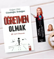 BK Gift Kişiye Özel Kadın Öğretmen Karikatürlü Ahşap Kitap Ayracı Ve Öğretmen Olmak Kitabı Hediye Seti-3