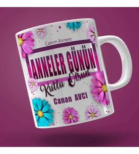 Kişiye Özel Tasarım İsme Özel Anneler Günü Bardağı