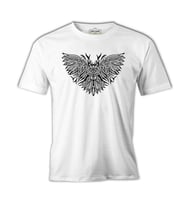 Angry Owl Tattoo Beyaz Erkek Tshirt