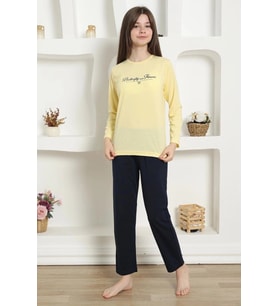 Giyim Kız Çocuk Penye Pijama Takım Sarı