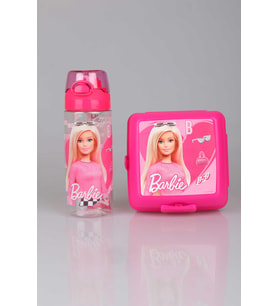 DEKOMUS İLE YENİ SEZON LİSANSLI BARBIE TRITAN MATARA VE 2 KATLI BESLENME KUTUSU YEMEK SETİ