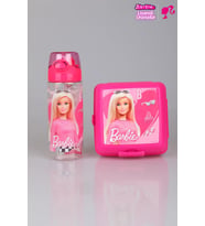DEKOMUS İLE YENİ SEZON LİSANSLI BARBIE TRITAN MATARA VE 2 KATLI BESLENME KUTUSU YEMEK SETİ (Pamuk Şeker)