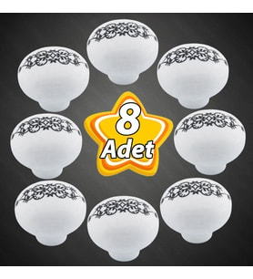 8 Adet Hanımeli Kulp Beyaz Polimer Düğme Kulp Mantar Mobilya Mutfak Dolabı Çekmece Kulbu Kulpları