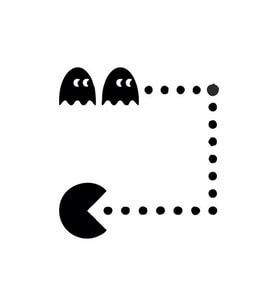 Pacman Priz Sticker Siyah 17x18 cm