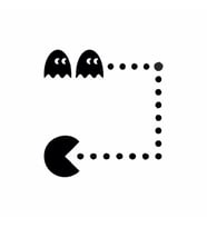 Pacman Priz Sticker Siyah 17x18 cm