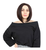 Kahkülsüz Düz Kısa Fiber Sen Peruk / Koyu Kahve