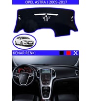 Opel Astra J 2009-2017 Için Uygun Torpido Koruma Halısı Siyah Kenar Renk Mavi