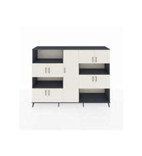 Hyperion Dolap 10 Raflı 9 Kapaklı 220x44x163 Antrasit-Aytaşı/Antrasit