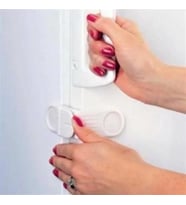 Petinka® Bebek Çocuk Güvenlik Çekmece ve Dolap İçin Kendiliğinde Yapışkanlı Vidasız Köşe Kapak Kilidi (Beyaz)