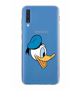 Samsung Galaxy A70  Kamera Korumalı  Kapak Donald Duck Tasarımlı  Şeffaf Kılıf