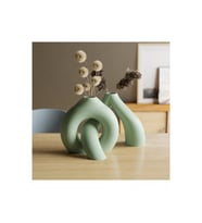 Alvera Interlocking Vazo – 3D Baskı Iç Içe Geçen Dekoratif Vazo-Mint