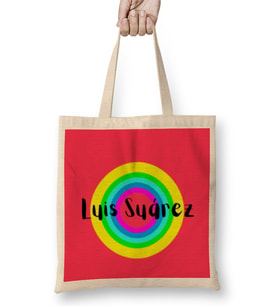 Luis Suárez - Vintage Retro Rainbow Style Bez Çanta Uzun Saplı