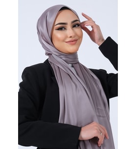 GÜMÜŞ Harem Scarf Kristal Saten Şal