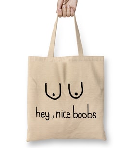 Boobies Hey Nice Boobs Bez Çanta Uzun Saplı
