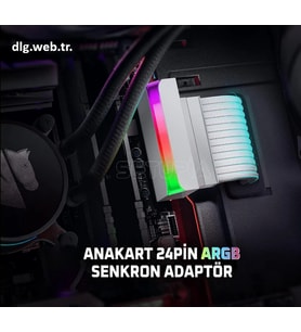 DLG 24 Pin ARGB Senkron Anakart Adaptörü Beyaz Renk