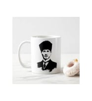 Beyaz Porselen ATATÜRK Baskılı Kupa