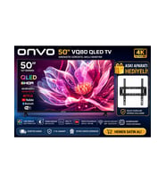 Onvo 50" VQ80 QLED Android Smart Tv Hdr Destekli Netflix & Youtube Bluetooth & Wifi Askı Aparatı Hediyeli