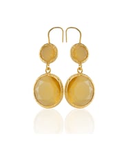 Kadir Jewellery 22 Ayar Altın Kaplama Kadın Taşlı Küpe -El İşçiliği Ve Hipoalerjenik Küpe