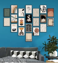 ÖZCANLAR ÇERÇEVE Çerçevesiz Çerçeve Görünümlü 20 Parça Mdf Tablo Seti Çoklu Baskı Seti Mdf Baskı ÖZC-MDF20B