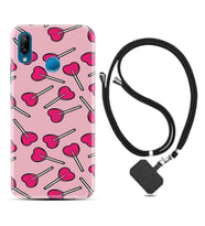Huawei P20 Lite Mate 10 20 Lite Pro P40 Lite KılıfBoyun Askılı Silikon Heart Lollipop 1414