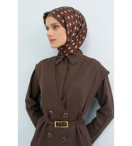 Armine Saf İpek Sura Eşarp-2026 İlkbahar-Yaz- 95440D (Kahverengi)