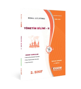 Egem Yayınları AÖF 2. Sınıf Yönetim Bilimi-II Bahar Dönemi 4. Yarıyıl Konu Anlatımlı Soru Bankası (Çok Renkli)