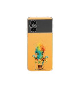 Poco M5 ile uyumlu Splash ahtapot tasarımlı şeffaf silikon kılıf