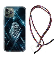Apple iPhone 11 12 13 14 Pro Max Kılıf Boyun Asklı Rasta Silikon Old Owl 1649