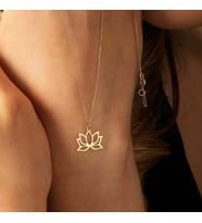 Kişiye Özel 925 Ayar Gümüş Lotus Çiçeği Kolye