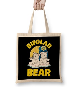 Bipolar Bear Polar Bears Emotional Polarity Pun Bez Çanta Uzun Saplı