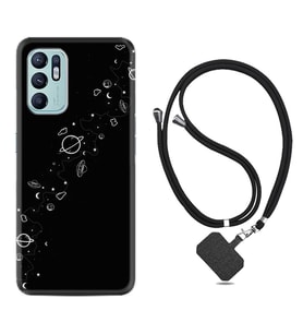 Oppo Reno 6 Kılıf Silikon Boyun Askılı İpli Desenli Silikon Planet 1620