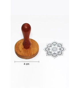 Mühürcüm Kişiye Özel Ahşap Mühür Damga 4 cm çap Yuvarlak MAD4